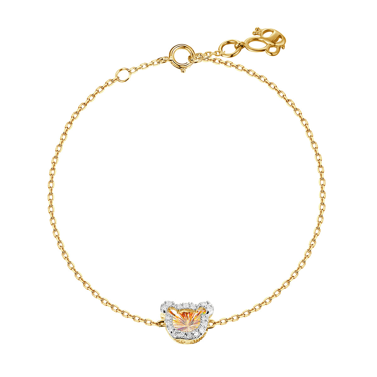 Ghina 18K Bear Shaped Barcelet set with Diamonds