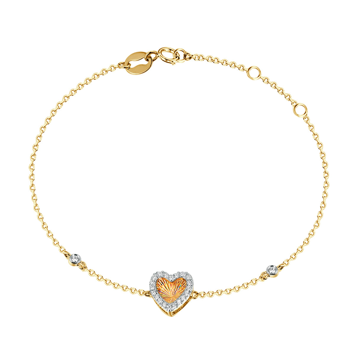 Ghina 18K Gold Heart Bracelet with Diamonds