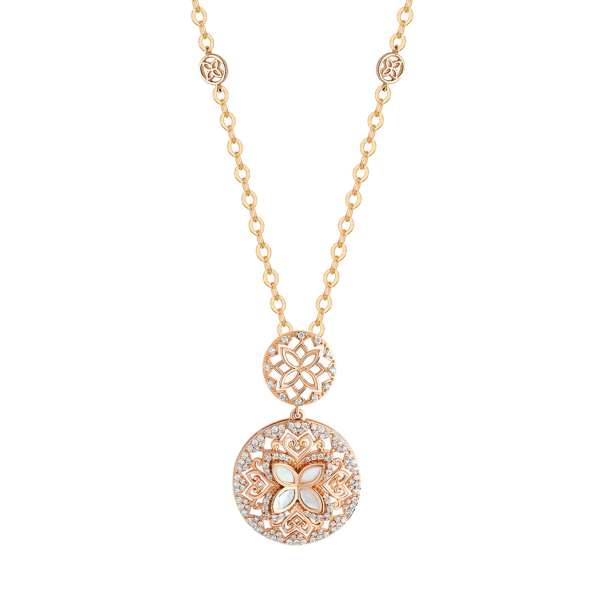 Zahara 18k Gold Necklace set with Mother Of Pearl