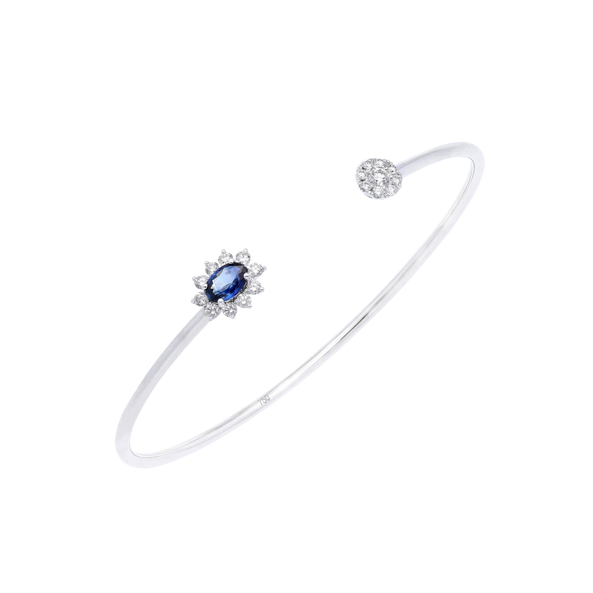 18K Diana Setting Bangle with Sapphire and Diamonds