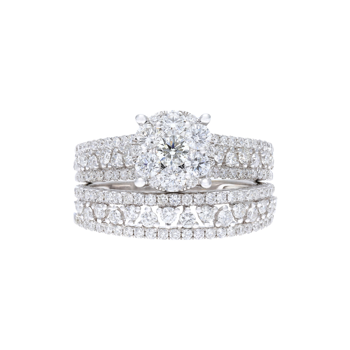 Al Aroosa 18K Twin Ring with Round Diamonds