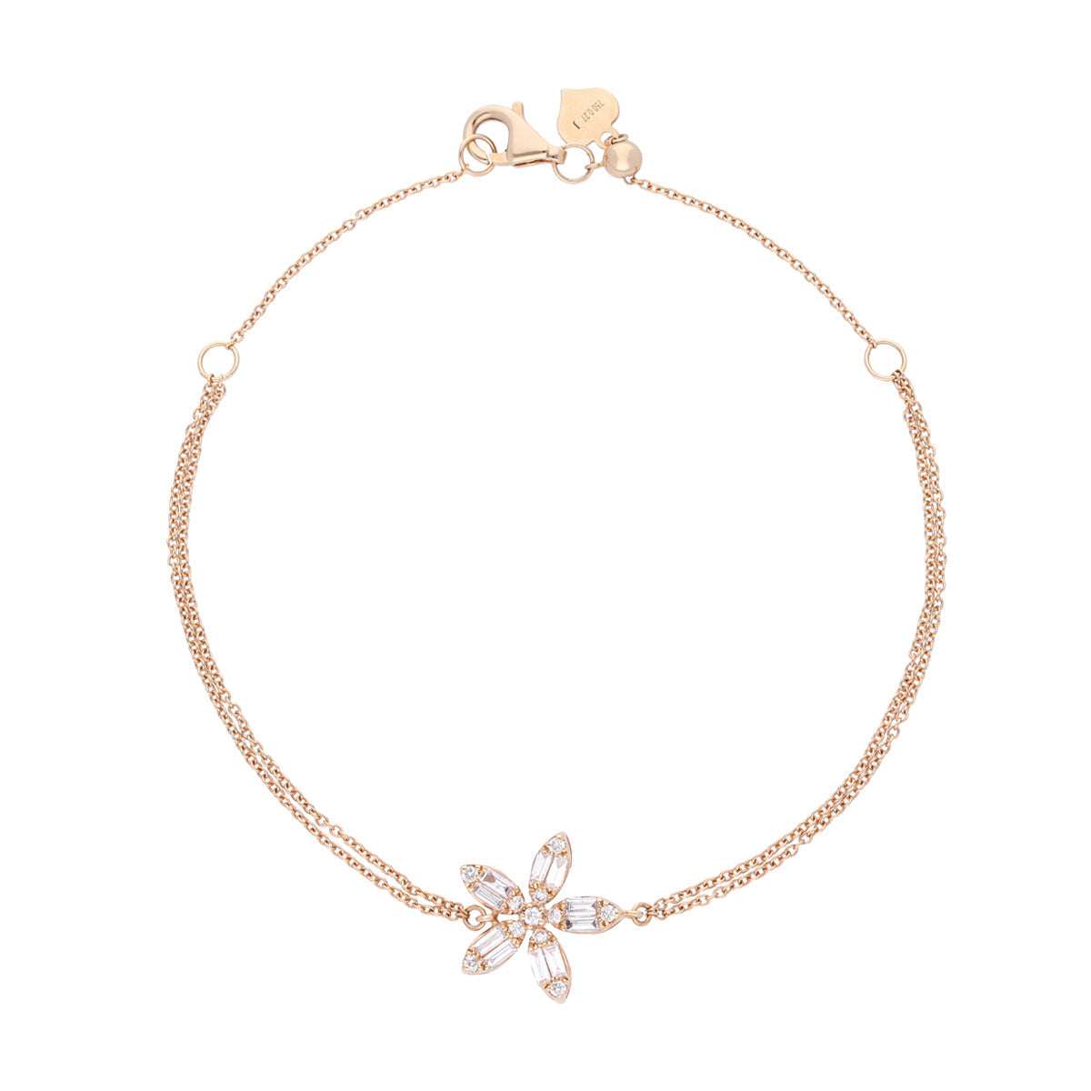 La Baguette Petal shaped 18K Diamond Bracelet