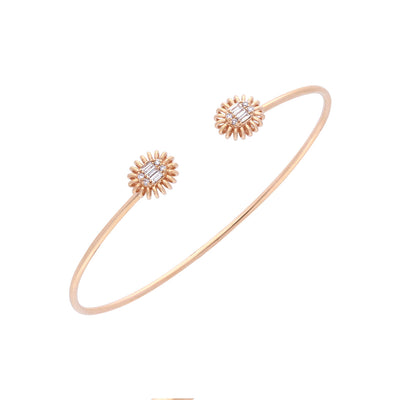 18k Rose Gold Diamond Bangle