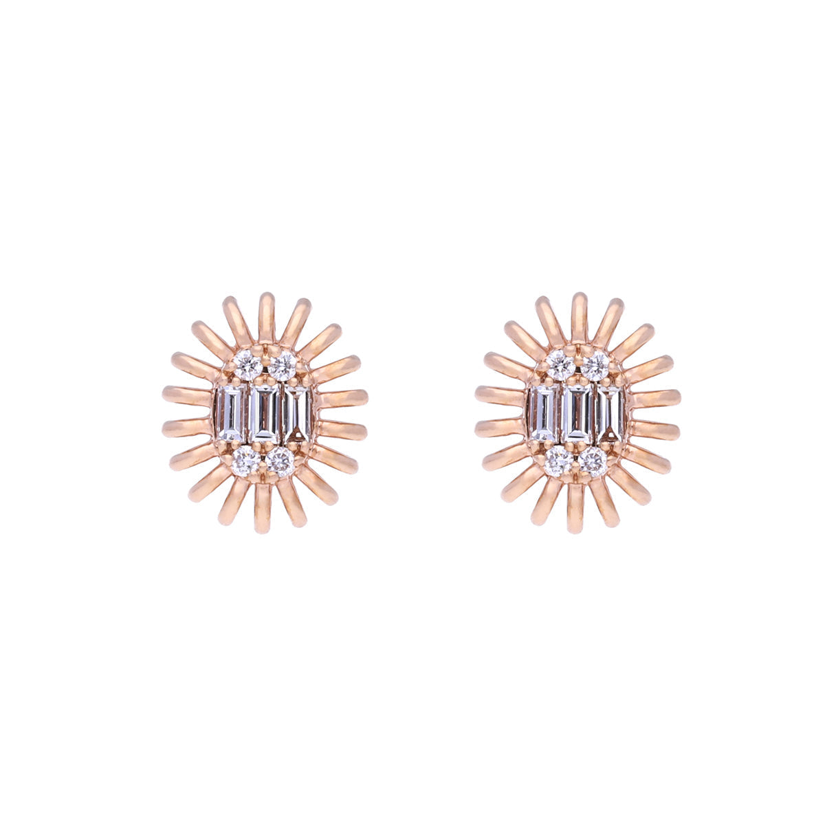 18k Rose Gold Diamond Earring