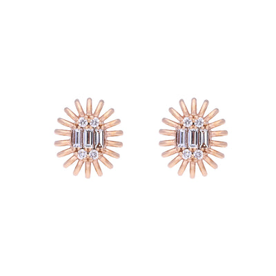 18k Rose Gold Diamond Earring