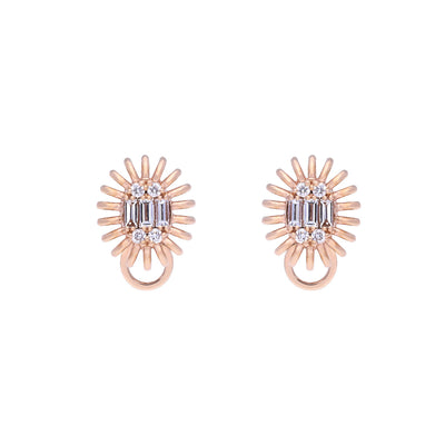 18k Rose Gold Diamond Earring