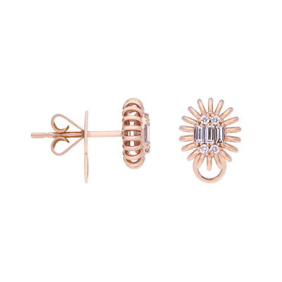 18k Rose Gold Diamond Earring