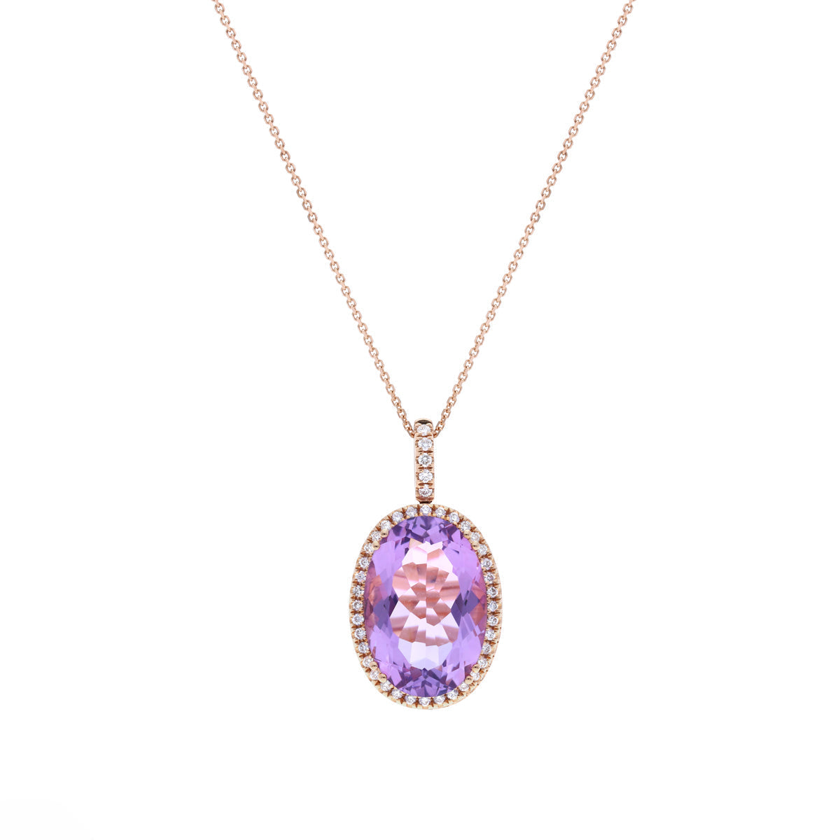 18k Pendant And Chain With Amethyst