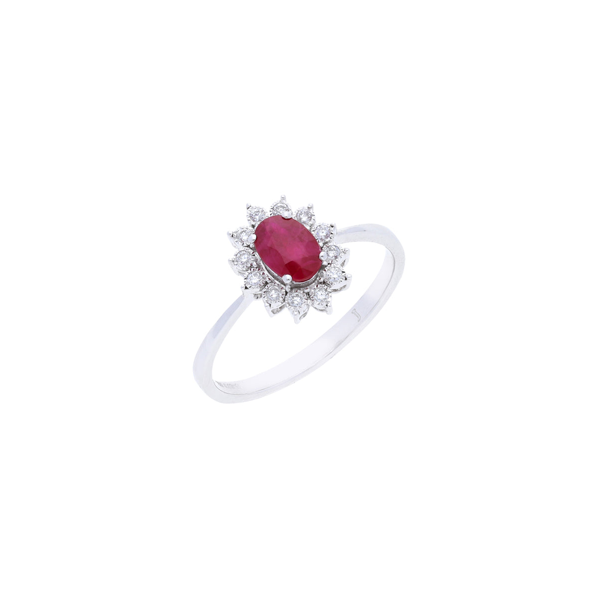 18K Diana Setting Ring with Ruby and Diamonds – Johara Jewellery